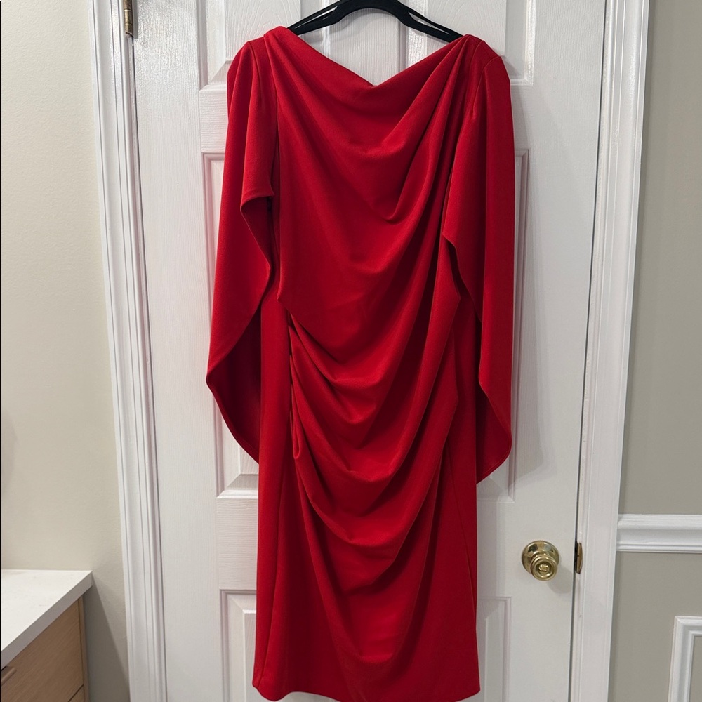 Betsy & Adam Vibrant Red Holiday Dress